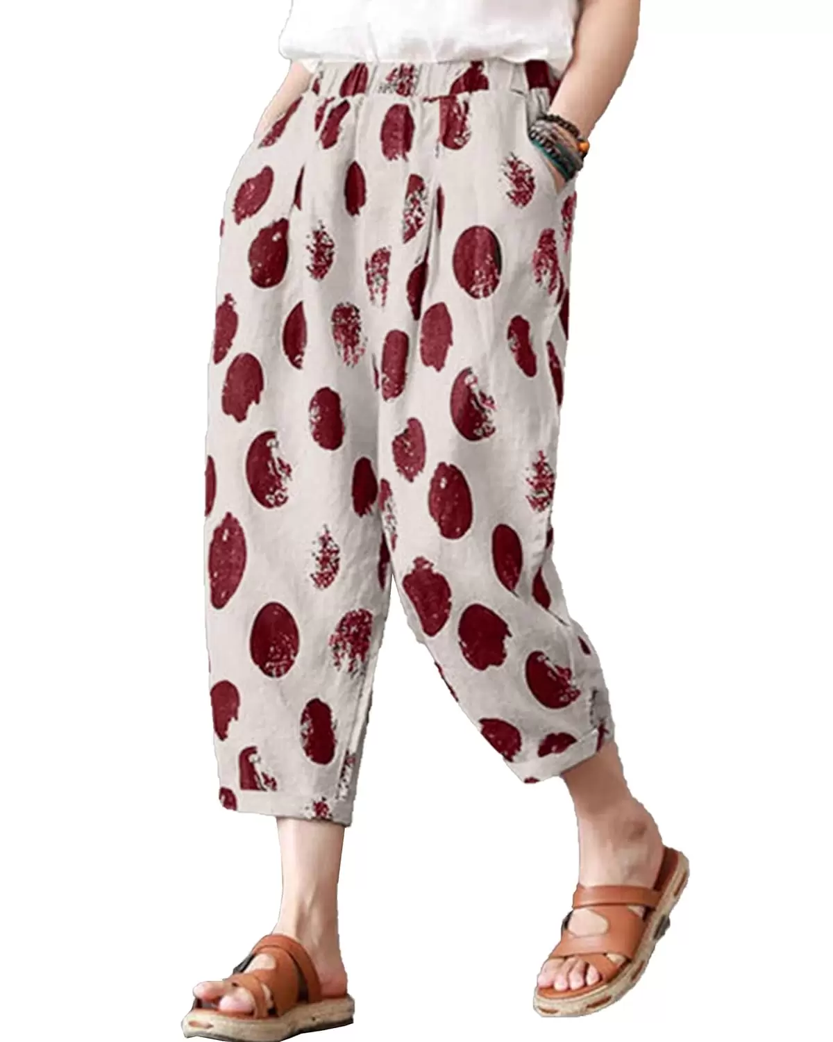 EVALAXY Women's & Girl's Cotton Blend Abstract Print Nightwear Capris