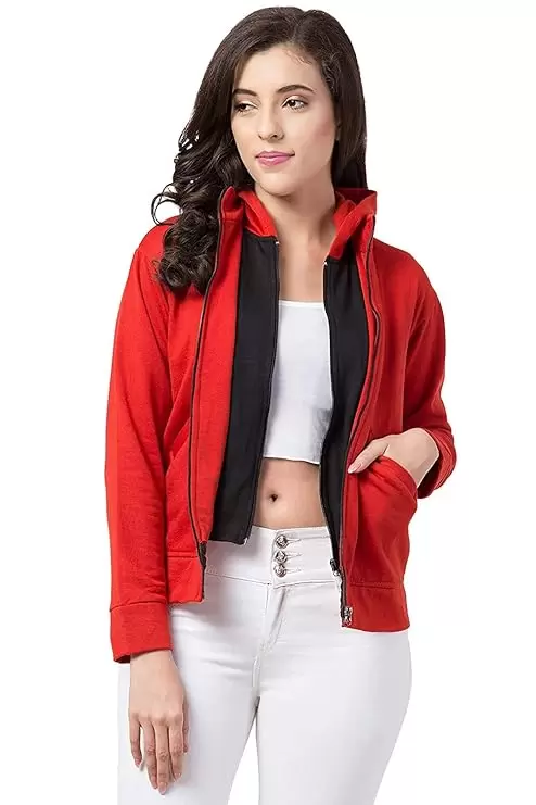 fabitto Women's Double zipper jacket Winter Wear